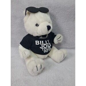 Vintage Plush 98 - 99' Billy Joel Tour Concert White Bear Stuffed Animal Toy Y2K